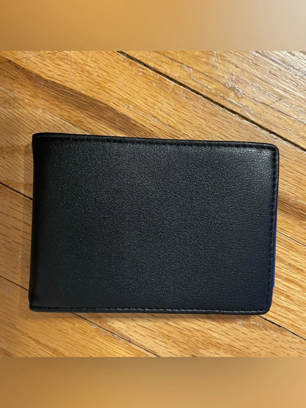 Runbox Slim Black Leather Money Clip Wallet for Men